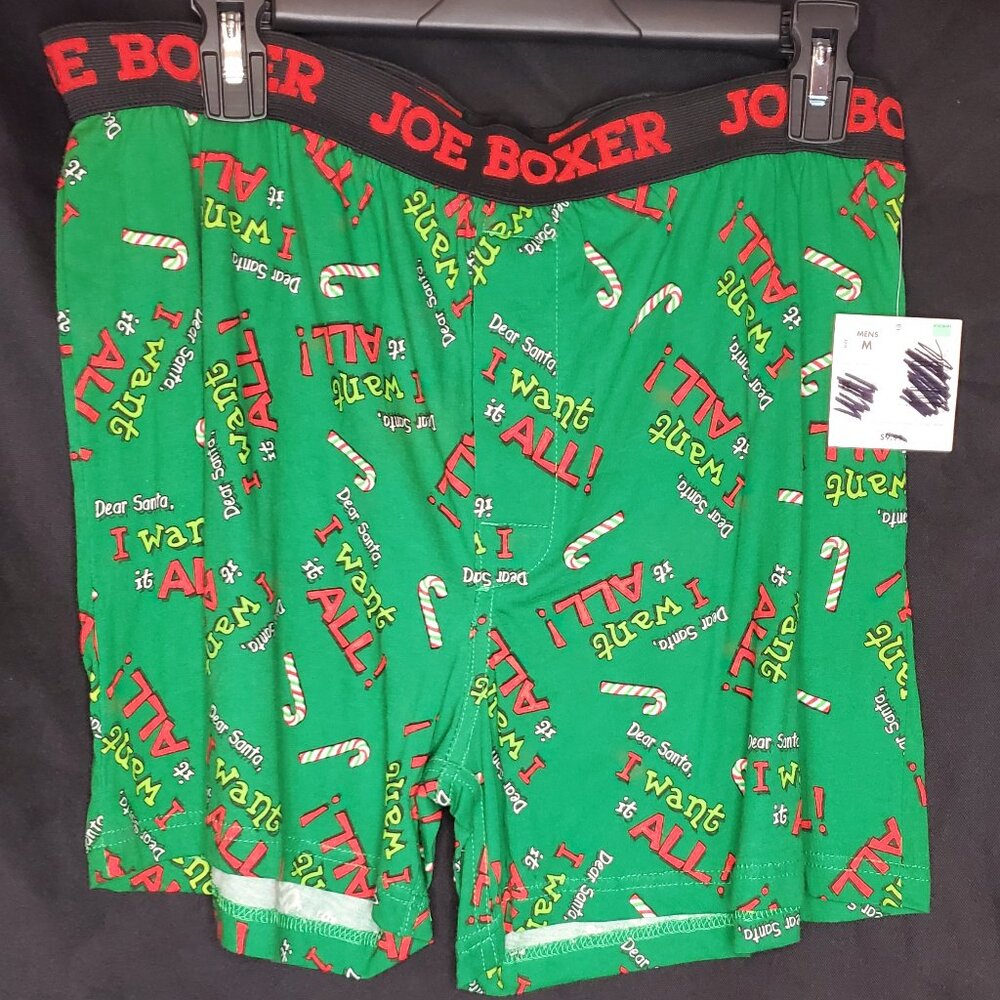 NWT Joe Boxer men's Christmas Boxers I want it all.
